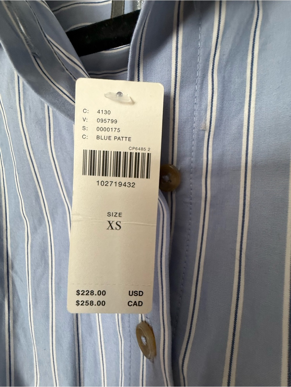 Anthropologie Striped Blue Shirt Top, Navy Waist, Camel & White pleat skirt - Picture 5 of 8